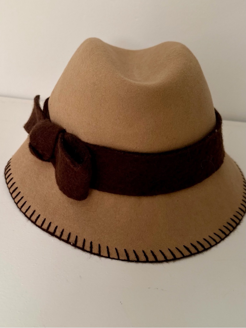 Alessandra Bacci Firenze Camel Hat w/ Dark Brown Band